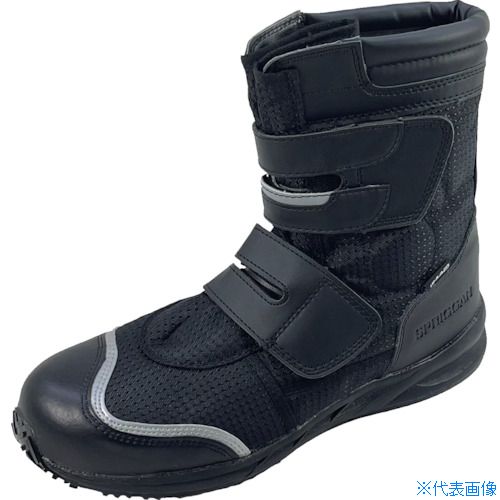 ■日進 JSAA B種ハイカットプロスニーカー スプリガン#80黒 25.5cm V80BK25.5(3767564)