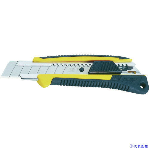 オレンジブック トラスコ中山　TRUSCOタジマ オートロック グリーJ 〔品番:LC640YBL〕[ 注番:3771849]特長●オートロック式(ロック力25キロ)です。●しっかり握れて滑りにくいエラストマー樹脂グリップを採用しています。●J型刃(0.65mm厚×22mm幅)を使用しています。●頑丈な0.8mm厚ブレードホルダーを採用しています。用途●超厚物切断用カッター。仕様●全長(mm)：155●刃厚(mm)：0.65●刃長(mm)：100●適合替刃：CB62-7H/Y●色：黄●タイプ：オートロック式●替刃：L型カッター用(刃厚：0.5mm)仕様2材質/仕上●本体：エラストマー樹脂●刃：炭素工具鋼(SK120)セット内容/付属品注意●刃物ですので取り扱いにご注意下さい。●使用後の折れ刃は、適切な処理をして下さい。原産国（名称）中国JANコード4975364015730本体質量100gオレンジブック トラスコ中山　TRUSCOタジマ オートロック グリーJ 〔品番:LC640YBL〕[注番:3771849][本体質量：100g]《包装時基本サイズ：207×76×28》〔包装時質量：112g〕分類》手作業工具》ハサミ・カッター・鋸》カッターナイフ☆納期情報：仕入れ先通常在庫品 (欠品の場合有り)