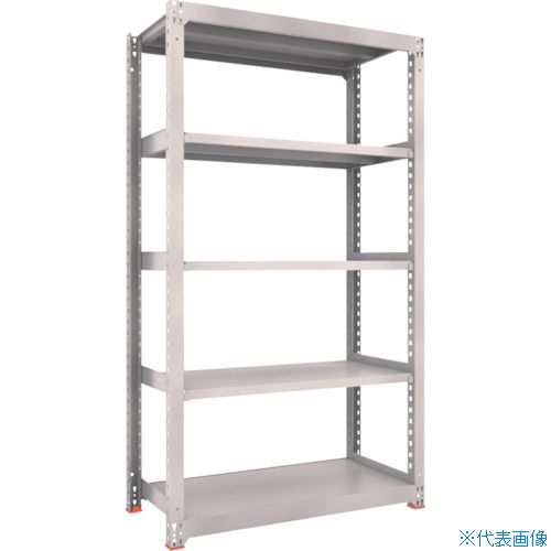 ■TRUSCO スチールラック M3型中量棚 1200X571XH2100 5段 単体 免震樹脂ベース付 ネオグレー M37465SFC(NG)(3788926)