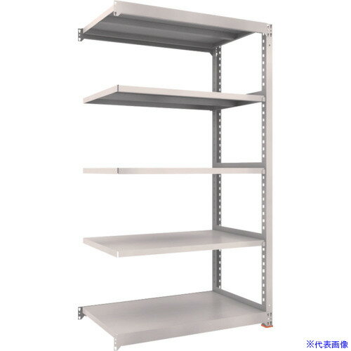 ■TRUSCO M3型中量棚 1200X721XH2100 5段 連結 免震樹脂ベース付 ネオグレー M37475BSFC(NG)(3789385)