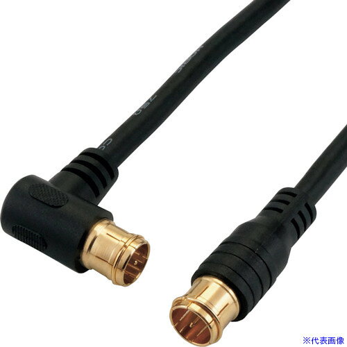 ■HORIC アンテナケーブル 7m ブラック L字差込式/差込式コネクタ HAT70−120LPBK HA...