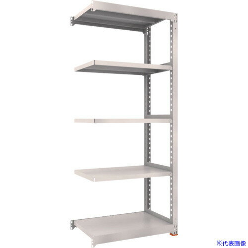 ■TRUSCO M3型中量棚 900X571XH2100 5段 連結 免震樹脂ベース付 ネオグレー M37365BSFC(NG)(3791523)
