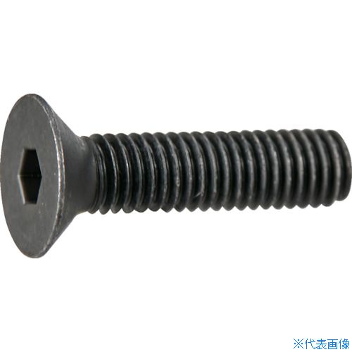■TRUSCO 六角穴付皿ボルト 黒染め 全ねじ M4×6 10本入 少量パック Y8080406(3796458)