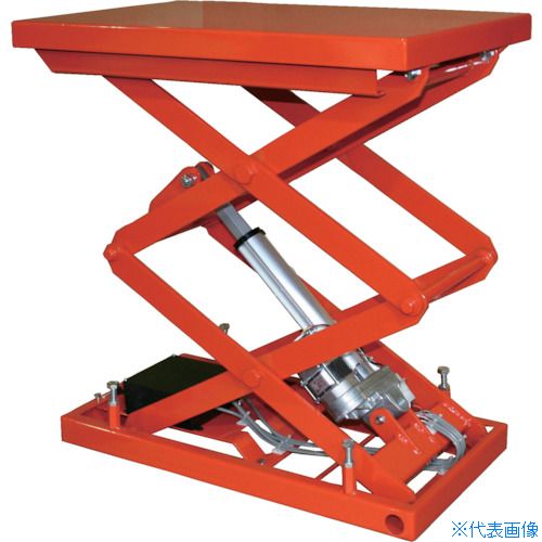 ■TRUSCO テーブルリフト 70kg 倍速タイプ 電動Bねじ式 200V 520×850mm HDLW0758RT22(3799284)[法人限定..