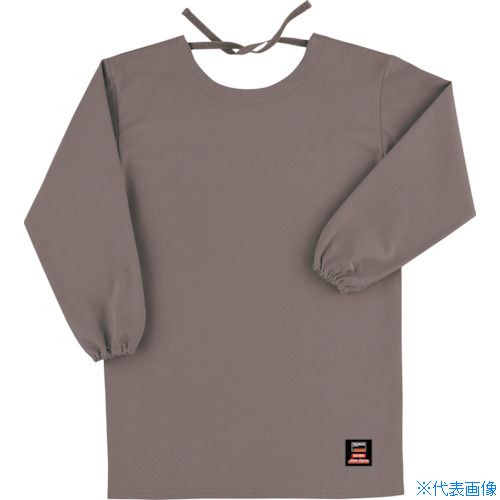 ■TRUSCO 防炎割烹着(エプロン)ロング グレー(マックスダイナ) APB200FGL(3809486)