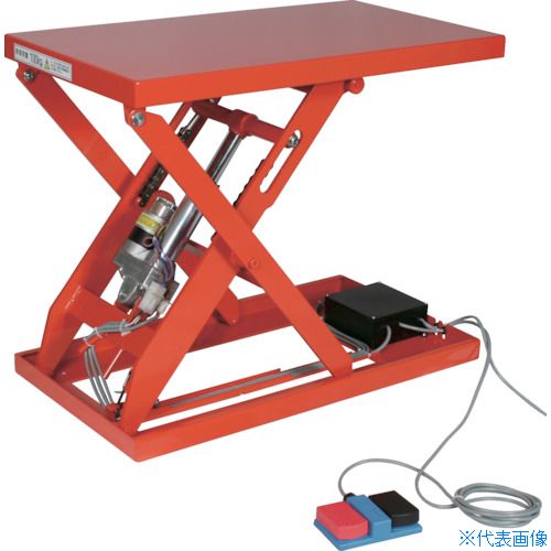 ■TRUSCO テーブルリフト500kg(電動Bねじ200V)500×1050mm×H280〜1520 HDLW50510V22(3816530)[法人限定][..