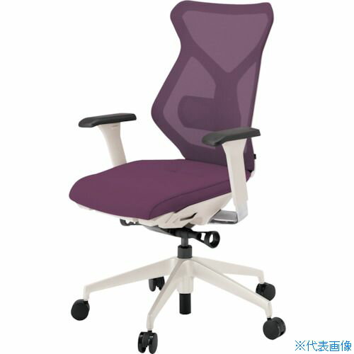■ITOKI セクアチェア ハイバック ベースカラーWW アジャスタブル肘 張地 プラムパープル KG367JV1WWX7(..