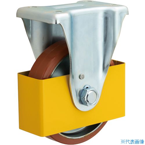 ■イノアック ログラン(ウレタン)車輪付タイプ 200径 固定金具安全カバー付き P200WKC(3823612)[送料別途見積り][法人・事業所限定][外直送]
