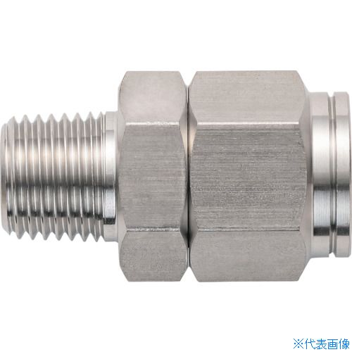 ■潤工社 ステンレス継手 ニップル(インチGケイレツ) 6.35×3.96mm PT1/8 N14GPT18SUS(3832057)