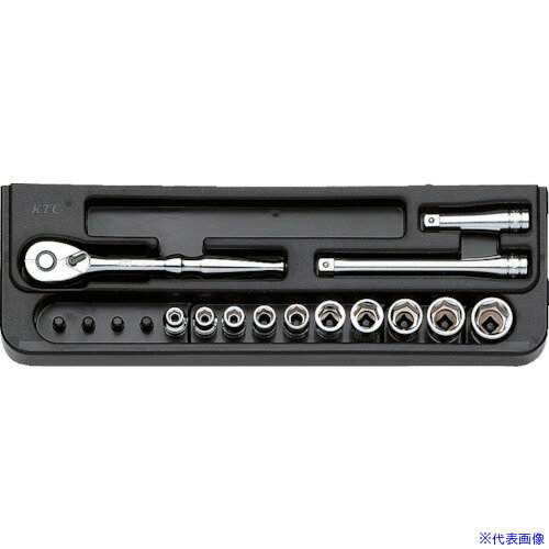 ■KTC 6.3sq.ソケットレンチセット(13点) 差込角1/4インチ TB210B(3839192)