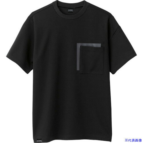 ■XEBEC ワークTシャツ6660−90−L クロ 666090L(3841832)[送料別途お見積り][法人限...