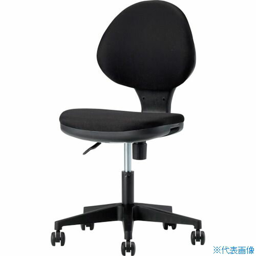 桌用椅 - ■イノウエ オフィスチェア 布張り ブラック色 GY129NBK(3870622)[送料別途お見積り][法人限定][直送]