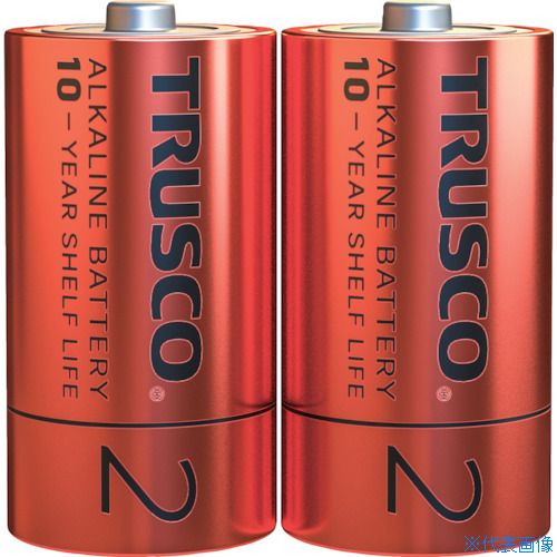 ■TRUSCO アルカリ乾電池10年 単2 (2本入) TLR14GPL2S(3942337)