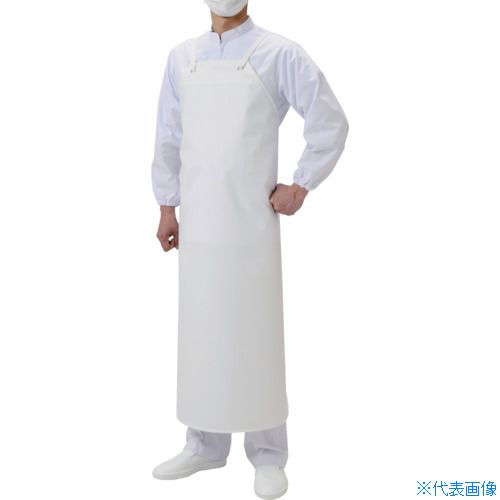 ■弘進ゴム タフライトソフト胸付前掛 白 L G0477CAL(3963944)