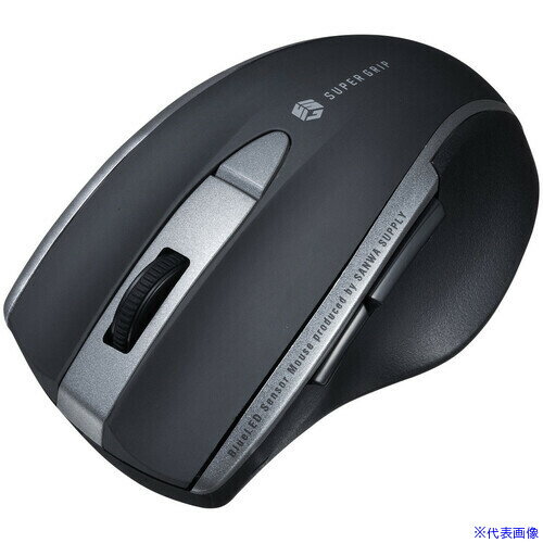 ■SANWA 静音BluetoothブルーLEDマウス(5ボタン) ブラック MABTBL167BK(3979778)[法人限定][外直送元](2.0)