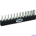 ■TONE オフセット式ラチェットドライバー T型トルクスビットセット(いじり防止タイプ) 12点セット BTTH12S(4057759)