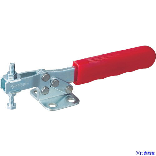 オレンジブック トラスコ中山　TRUSCOスーパー 下方押え型トグルクランプ(水平ハンドル式) 全長:199mm 締付力:2.5kN フランジベース 〔品番:TDBS38F〕[ 注番:4094051]特長●ほとんどの機種のカシメ(支持)ピンにステンレスを採用し、長期の使用に対応しています。用途●検査治具をはじめ、熔接治具、その他組立治具、加工治具に。仕様●全長(mm)：199●締圧力(kN)：2.5●付属ボルト径：M6×50●クランプアーム移動角度(°)：75●ハンドル操作角度(°)：70●締付力(kN)：2.5仕様2●下方押え型●水平ハンドル●フランジベース材質/仕上●一般構造用圧延鋼セット内容/付属品●クランプボルト：TNN0650●座金：TFW062注意●記載されています支持力は、最高数値で表示されています。押え位置・ボルト調整等により数値は下がりますのでご注意ください。原産国（名称）中国JANコード4967521317405本体質量222gオレンジブック トラスコ中山　TRUSCOスーパー 下方押え型トグルクランプ(水平ハンドル式) 全長:199mm 締付力:2.5kN フランジベース 〔品番:TDBS38F〕[注番:4094051][本体質量：222g]《包装時基本サイズ：240×131×54》〔包装時質量：228g〕分類》手作業工具》クランプ・バイス》トグルクランプ☆納期情報：仕入れ先通常在庫品 (欠品の場合有り)