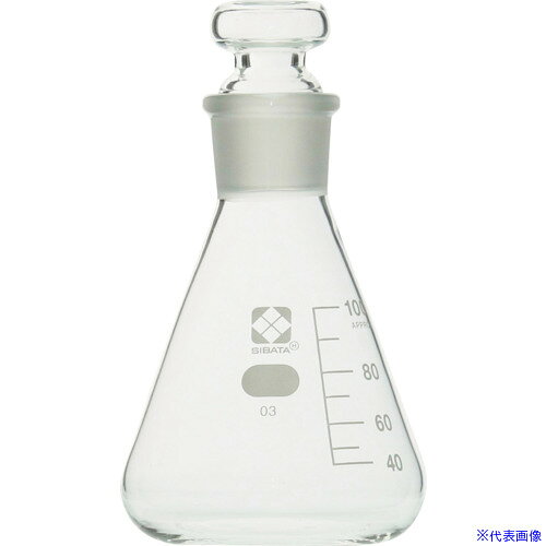 ■SIBATA 共栓三角フラスコ 100mL 10入 0103300100A(4113455)[送料別途お見積り][法...