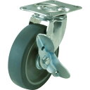 ■ユーエイ プレート式 自在 キャスター エラストマー 車輪径65mm ストッパー付き Eタイプ E-S型 取付寸法56×28 E65ELS(4126912)