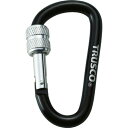 ■TRUSCO ネジロック付カラビナ 線径8mmx79mm ブラック TKNNL880BK(4150392)