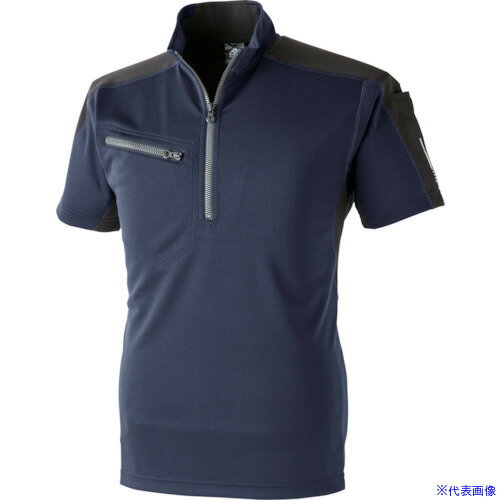 ■CHUSAN リフレクションZIP半袖ポロコンM 172102M(4164021)[送料別途見積り][法人・事業所限定][掲外取..
