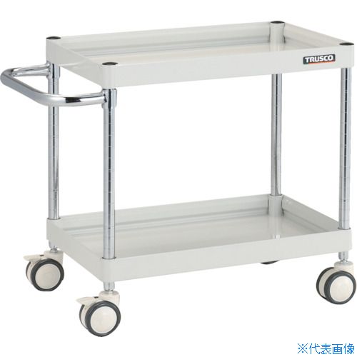 ■TRUSCO ツールワゴン ファルコンワゴン 600×400 ウレタン双輪車 ホワイト FAW662DW(4164067)