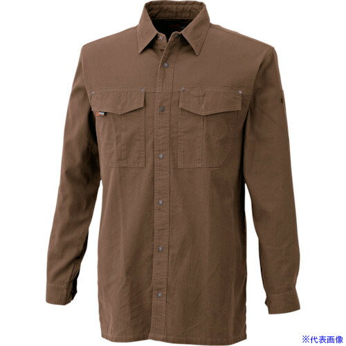 ■CHUSAN 長袖シャツキャメル4L 7501064L(4164871)[送料別途見積り][法人・事業所限定][掲外取寄]