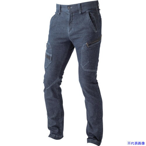 乐天商城 - ■CHUSAN デニムストレッチカーゴパンツ インディゴブルー 6L 980015176L(4169414)[送料別途見積り][法人・事業所限定][掲外取寄]