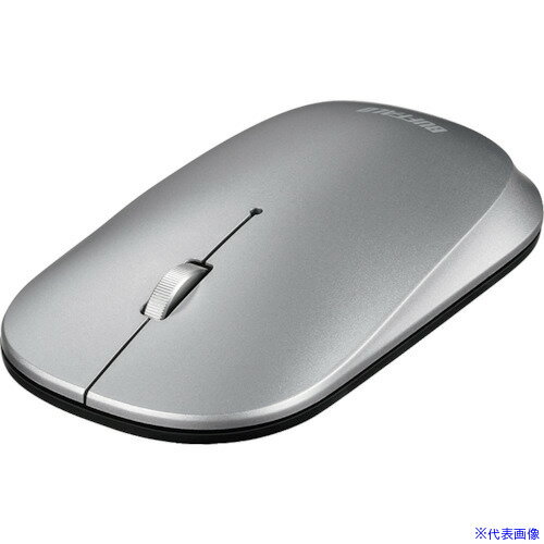 ■BUFFALO 薄型 3ボタン 無線 BlueLEDマウス ノーマル シルバー BSMBW330NSV(4172200)