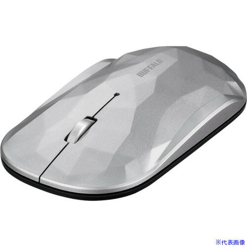 ■BUFFALO 薄型 3ボタン 無線 BlueLEDマウス ジオメトリー シルバー BSMBW330GSV(4172243)