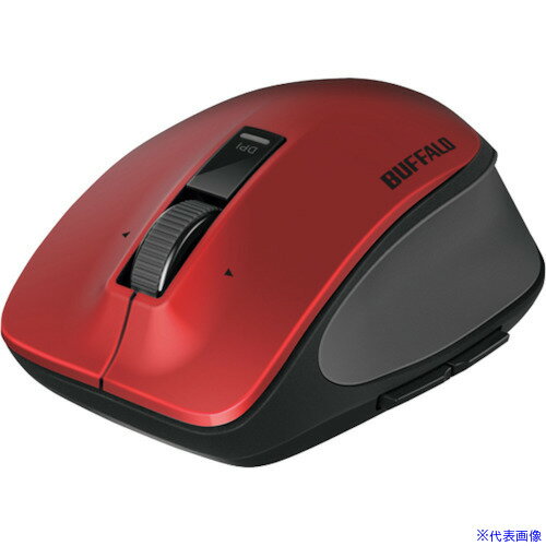 ■BUFFALO 無線 BlueLED プレミアムフィットマウス Mサイズ レッド BSMBW500MRD(4172261)