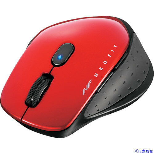 ■BUFFALO 無線 BlueLED 5ボタン NEOFITマウス Mサイズ レッド BSMBW510MRD(4172270)