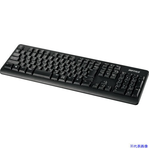 ■BUFFALO 抗菌・高耐久仕様 無線2.4GHz フルキーボード ブラック BSKBW130BK(4172276)