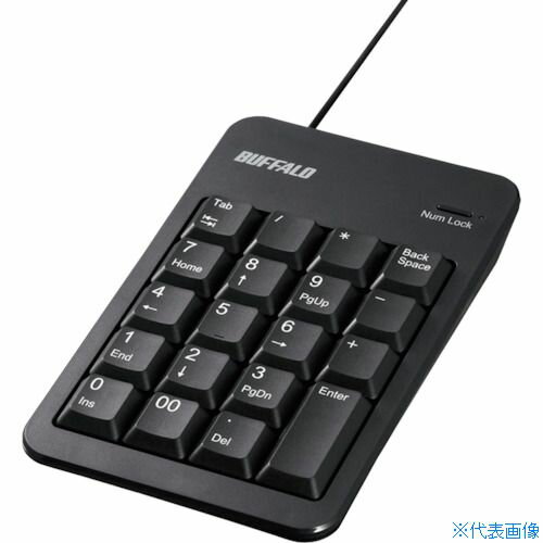 ■バッファロー 有線テンキーボード Tabキー付き 簡易パッケージモデル ブラック BSTK100BKZ(4185857)
