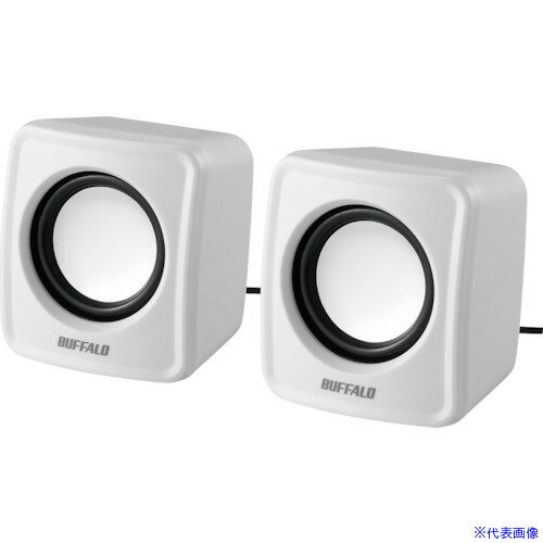 ■BUFFALO PC用スピーカー USB電源コンパクトサイズ ホワイト BSSP100UWH(4186315)