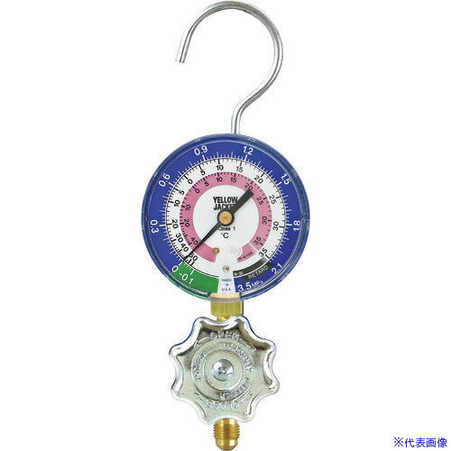 ■イエロージャケット R32・R410A用シングルマニホールド本体 Y40330S(4195097)[送料別途お見積り][法人限定][掲外取寄]