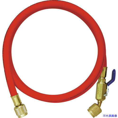 ■イエロージャケット R407C等用チャージングホースプラス2 ボールバルブ付 赤 Y29672(4195099)[送料別途お見積り][法人限定][掲外取寄]