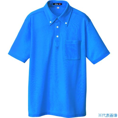 ■アイトス ボタンダウン半袖ポロシャツ ブルー 3L 105990063L(4222628)