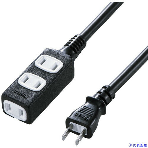 ■SANWA スリム電源延長コード TAPEX345BKN(4223943)[法人限定][外直送元]