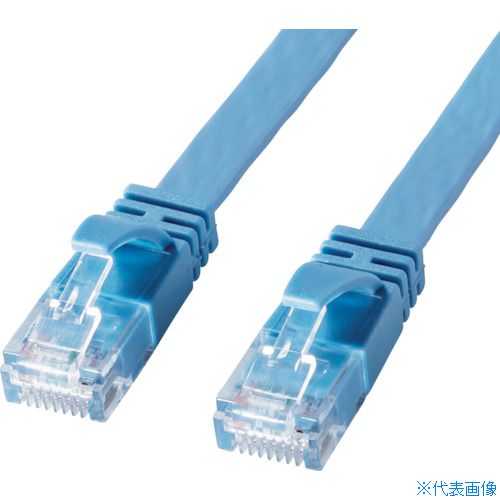 ■SANWA カテゴリ6AフラットLANケーブル 30m ブルー KBFL6AL30BL(4223995)[送料別途...