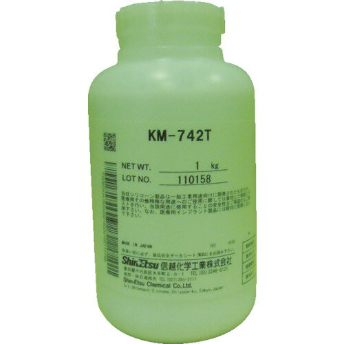 オレンジブック トラスコ中山　TRUSCO信越 エマルジョン型離型剤 1kg 〔品番:KM742T1〕[ 注番:4230744]特長●エマルジョン型離型剤です。●希釈安定性に優れています。●KM−742TはKM−740Tの低濃度タイプです。用途●ゴム、プラスチック成形時の離型や、つや出し、アイロンの滑剤。仕様●色：乳白色●タイプ：液状●容量(kg)：1●粘度(mPa・s)：350●pH：6●使用温度範囲(℃)：-40〜180仕様2●使用温度範囲：-40〜180℃材質/仕上●主成分：シリコーンセット内容/付属品注意●当製品は日本国内仕様製品のため輸出ができません。輸出の場合別途ご相談下さい、海外仕様製品の御見積りを致します。価格、ロット、納期等が変わる場合がございます。原産国（名称）日本JANコード本体質量1.1kgオレンジブック トラスコ中山　TRUSCO信越 エマルジョン型離型剤 1kg 〔品番:KM742T1〕[注番:4230744][本体質量：1.1kg]分類》化学製品》化学製品》離型剤☆納期情報：メーカー取り寄品（弊社より発送）