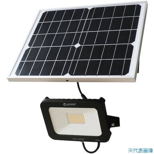 オレンジブック トラスコ中山　TRUSCOグリーンクロス ソーラーLED 30W 電池交換可 ライト増設 分岐可能 TYH−34DW 〔品番:6300031493〕[ 注番:4265468]特長●安定した明るさが持続し、一晩連続点灯を実現でき、災害時・停電時にも安心できます。●明暗センサーがついており、自動点灯・消灯が可能です。●ソーラーパネルに自立式スタンドが搭載されており、取付が簡単です。●リチウムイオン充電器としても使用可能で、非常電源としても大活躍できます。用途●照明に。仕様●明るさ(lm)：3000●本体寸法(mm)幅：205●本体寸法(mm)奥行：169●本体寸法(mm)高さ：31●効率：LEDライト:30W、ソーラーパネルTYH-5JB : 4.5V〜6.5V/15W　単結晶シリコン●照射角度(°)：120●点灯時間(時間)：約6〜12●使用電池：グッド●グッズ専用電池　18650型充電池LDC-361A*5本(3.7V)●防水等級：IP65●コード：ライト分:約1.2m、ソーラー発電システムTYH-5JB分:約25cm●ソーラーパネルサイズ：350×290×47mm仕様2材質/仕上●アルミニウム合金・強化ガラスセット内容/付属品●LEDライトTK-34DWL、ソーラーパネルTYH-5JB、18650型充電池LDC-361A。●5本、取扱説明書、保証書注意●専用充電器CHG-4Bは別売りになります。原産国（名称）中国JANコード4571461862361本体質量3.14kgオレンジブック トラスコ中山　TRUSCOグリーンクロス ソーラーLED 30W 電池交換可 ライト増設 分岐可能 TYH−34DW 〔品番:6300031493〕[注番:4265468][本体質量：3.14kg]分類》工事・照明用品》作業灯・照明用品》連結式ライト☆納期情報：オレンジブック掲載以外でメーカー直送品【法人限定＝会社名ご記入お願い致します。】