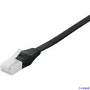■BUFFALO Cat6A ツメの折れないLANケーブル フラット ストレート 2.0m ブラック BSLS6AFU20BK(4282626)
