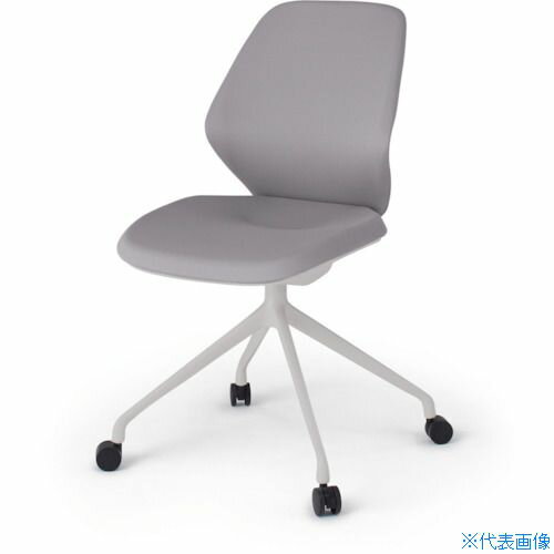 ■ITOKI キュアチェア 4本脚 クロスバック 肘無 ナイロン双輪キャスター付 脚ライトグレー 本体ライトグレー 布地ライトグレー KG940PVNNW6(4311977)[送料別途お見積り][法人限定][外直送]