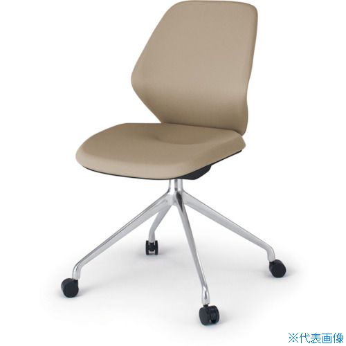 ■ITOKI キュアチェア 4本脚 クロスバック 肘無 ナイロン双輪キャスター付 脚アルミミラー 本体ブラック 布地サンドイエロー KG940PVZTY3(4312000)[送料別途お見積り][法人限定][外直送]