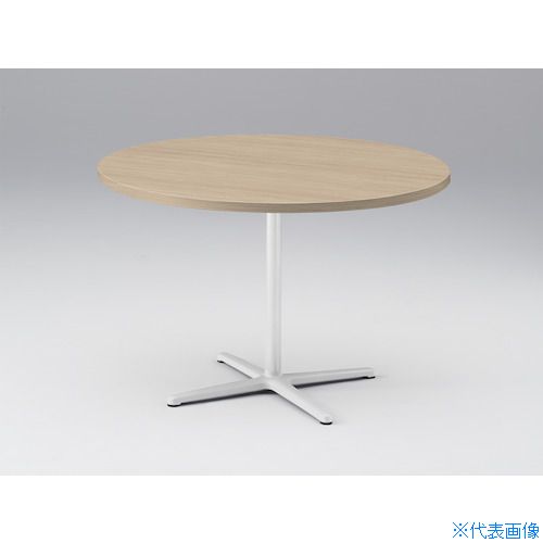 ■ITOKI ノットワーク カフェテーブル円型 天板アモナアカシア 脚ホワイト TLL09C7JWA(4361295)[送料別途お見積り][法人限定][外直送]