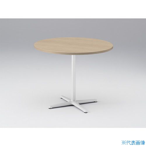 ■ITOKI ノットワーク カフェテーブル円型 天板アモナアカシア 脚ホワイト TLL07C7JWA(4361331)[送料別途お見積り][法人限定][外直送]