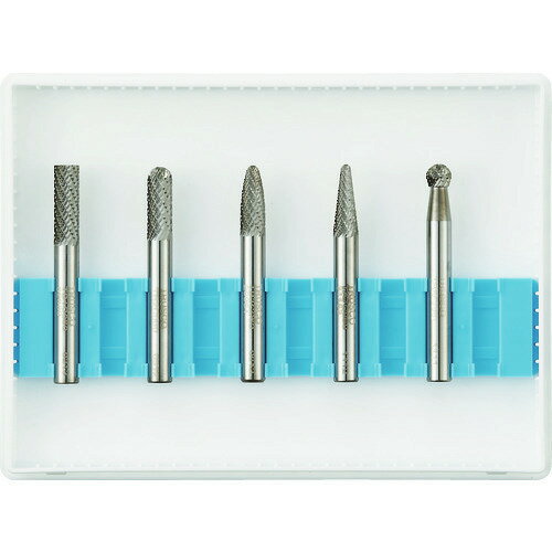 ■TRUSCO 超硬バーセットCシリーズ 軸6mm 刃径6mm 5本セット TBC0605S(4365593)