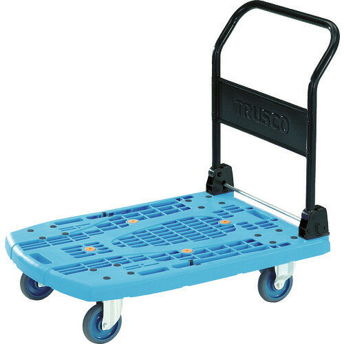 ■TRUSCO 樹脂台車 カルティオビッグ 折畳 900X620 ストッパー付 青 MPK906BS(4369955)