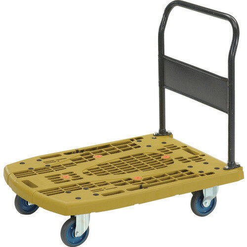 ■TRUSCO 樹脂台車 カルティオビッグ 固定 900X600 ストッパー付 オリーブ MPK900OGS(4369998)